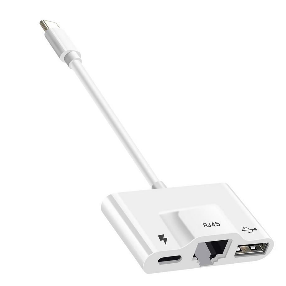 Avizar  3-in-1 USB-C Hub-Adapter Weiß 