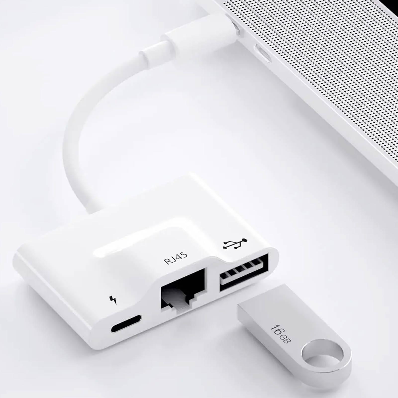 Avizar  3-in-1 USB-C Hub-Adapter Weiß 