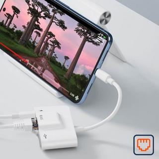 Avizar  3-in-1 USB-C Hub-Adapter Weiß 