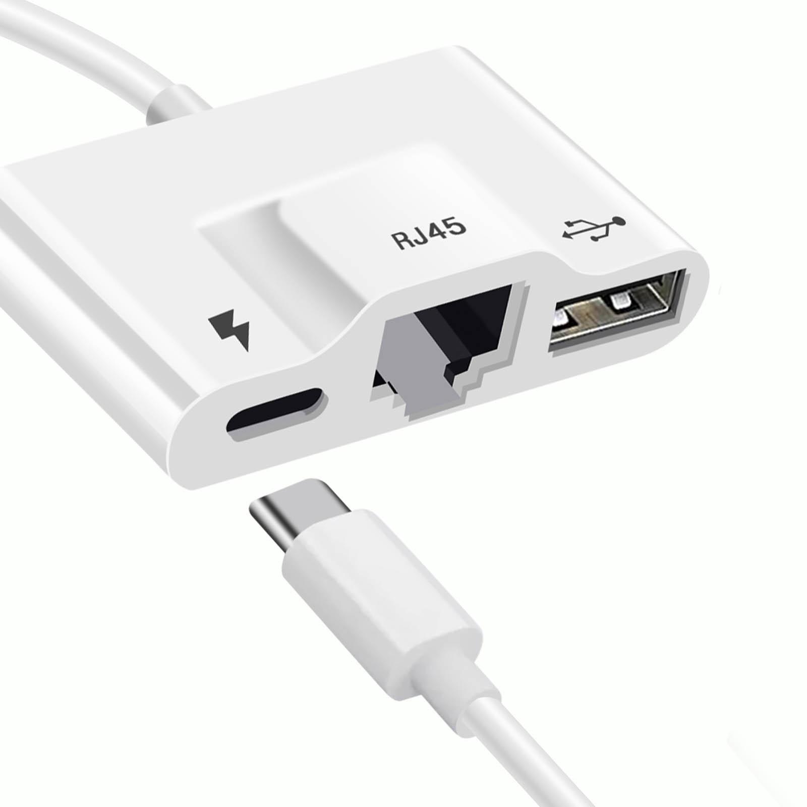 Avizar  3-in-1 USB-C Hub-Adapter Weiß 