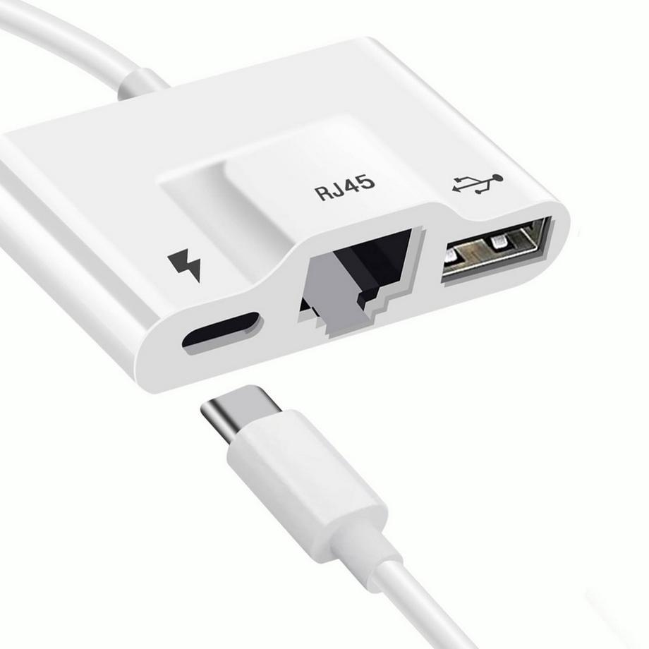 Avizar  3-in-1 USB-C Hub-Adapter Weiß 