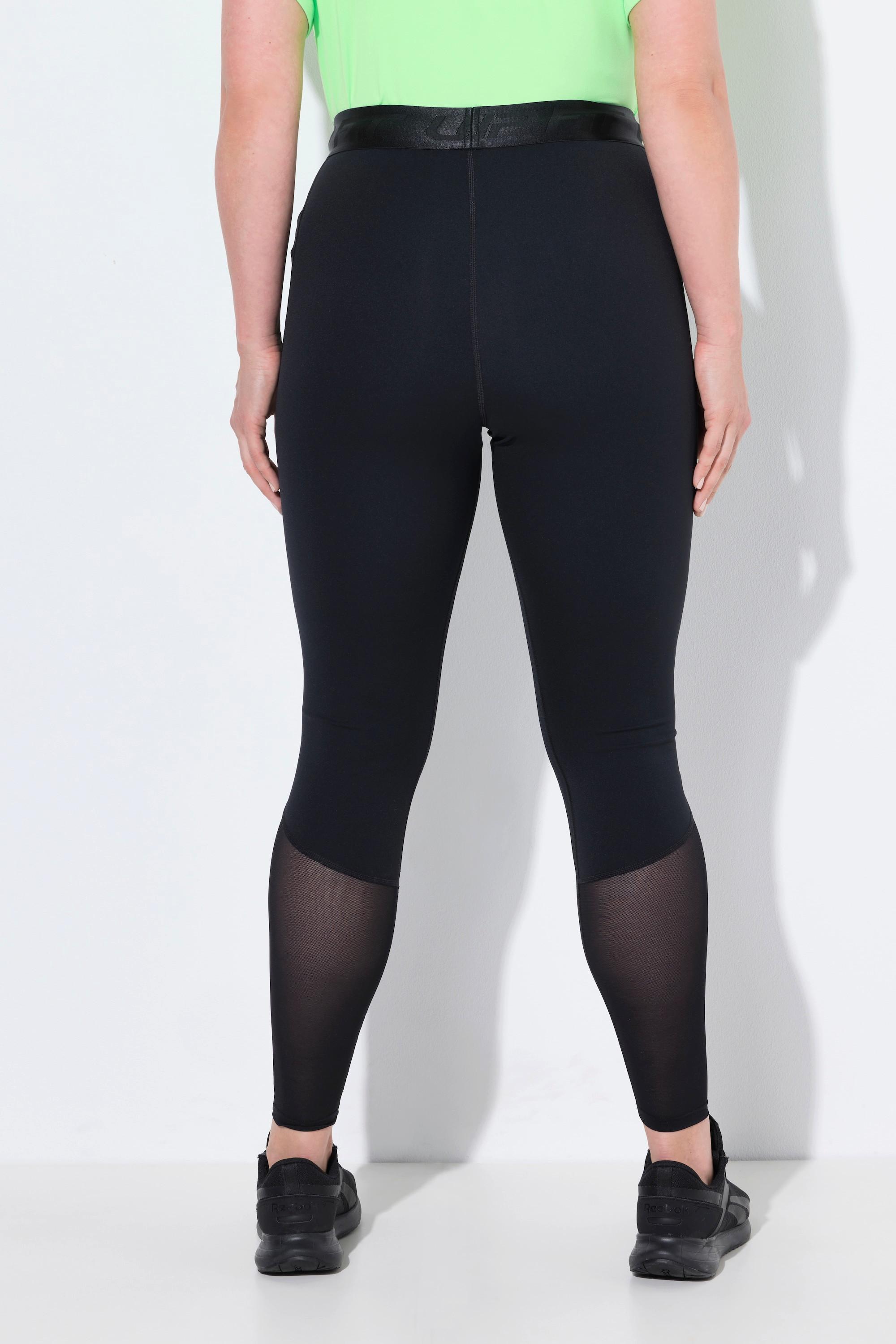 Ulla Popken Legging de Sport Empiècements Mesh Séchage Rapide Recyclé  