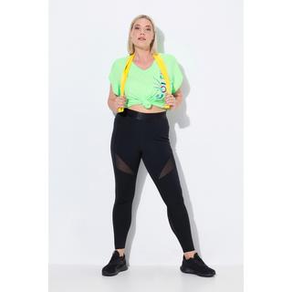 Ulla Popken Legging de Sport Empiècements Mesh Séchage Rapide Recyclé  