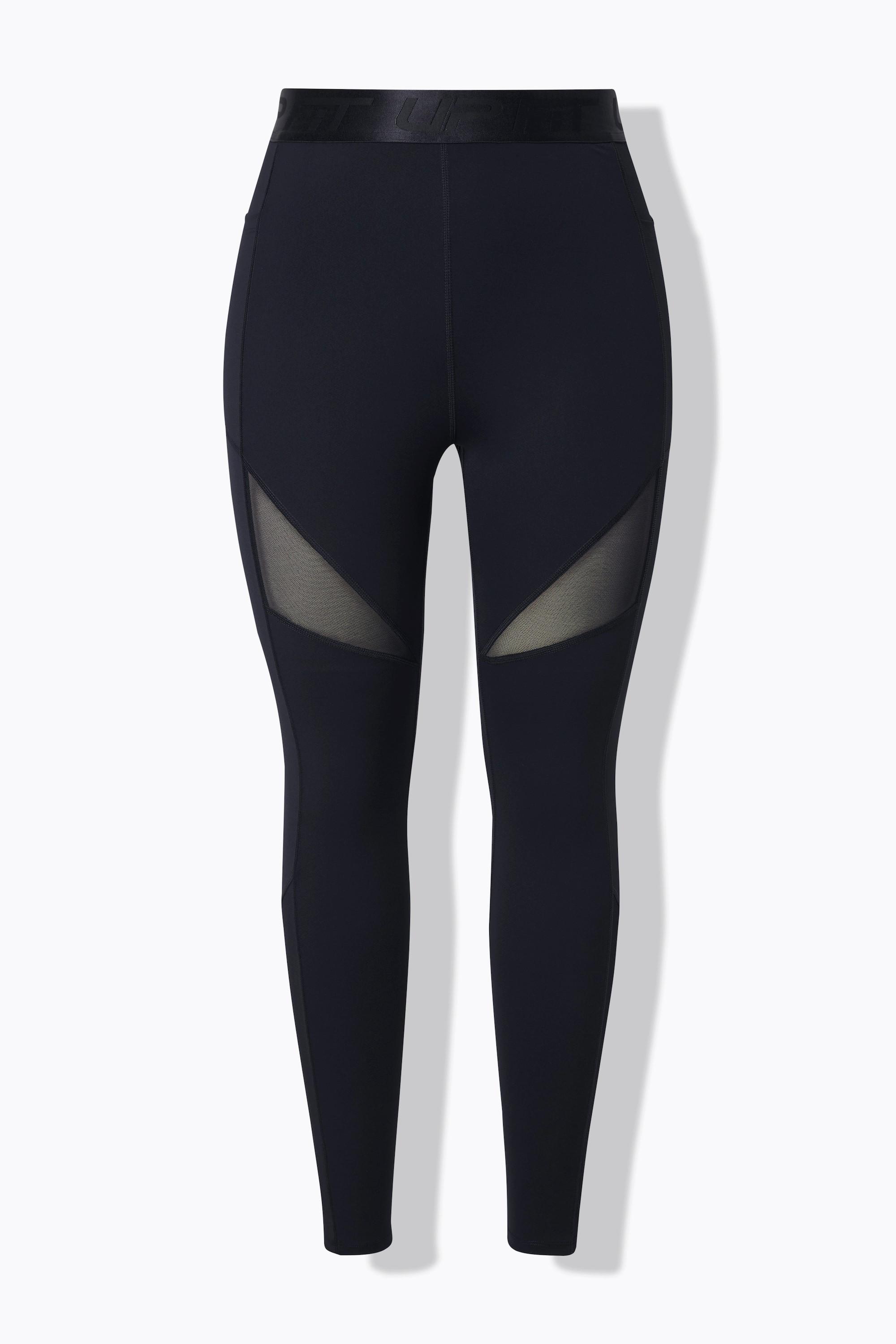 Ulla Popken Legging de Sport Empiècements Mesh Séchage Rapide Recyclé  