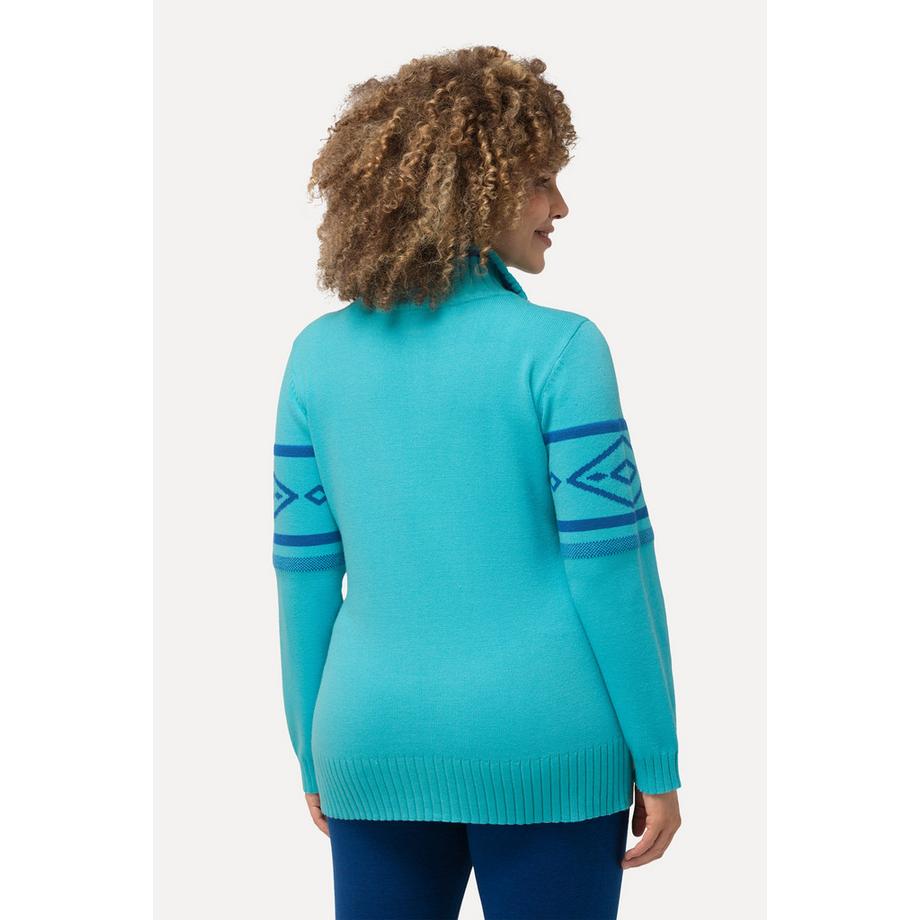 Ulla Popken Après-Ski Slim Fit Maglione Troyer Collo Alto Maniche Lunghe  