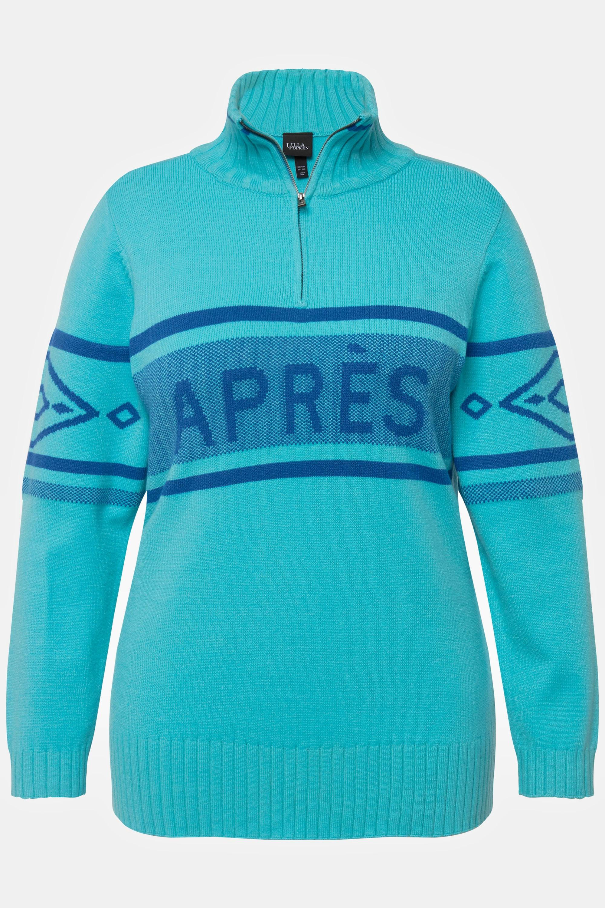 Ulla Popken Après-Ski Slim Fit Pull Camionneur Col Montant Manches Longues  