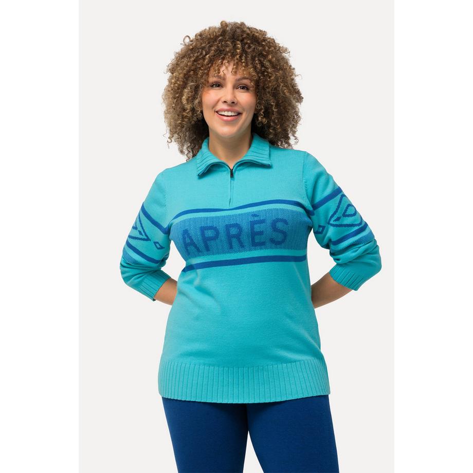 Ulla Popken Après-Ski Slim Fit Maglione Troyer Collo Alto Maniche Lunghe  