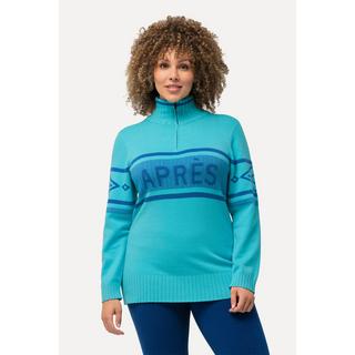 Ulla Popken  Pull camionneur à manches longues et col montant, imprimé APRÈS(-SKI) - coupe Slim Fit 