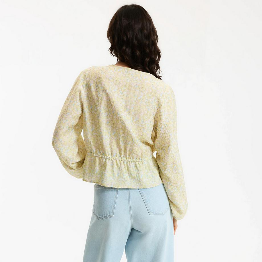 La Redoute Collections Camicetta Maniche Lunghe Scollo a V Stampa Floreale  