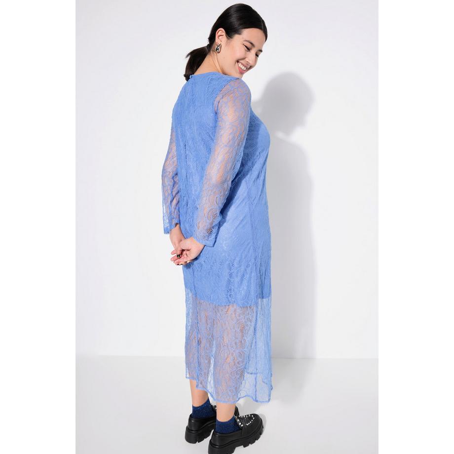 Studio Untold Robe Midi Dentelle Manches Longues Coupe Slim  