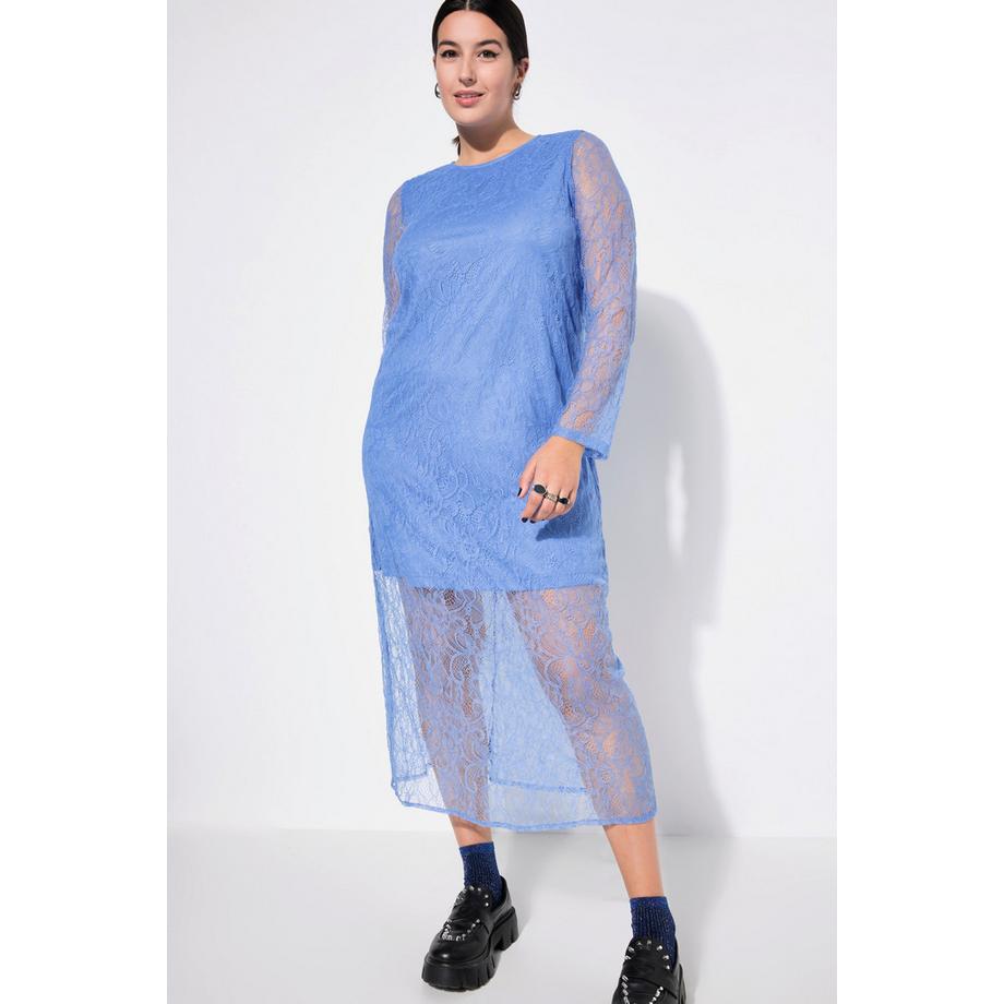 Studio Untold Robe Midi Dentelle Manches Longues Coupe Slim  