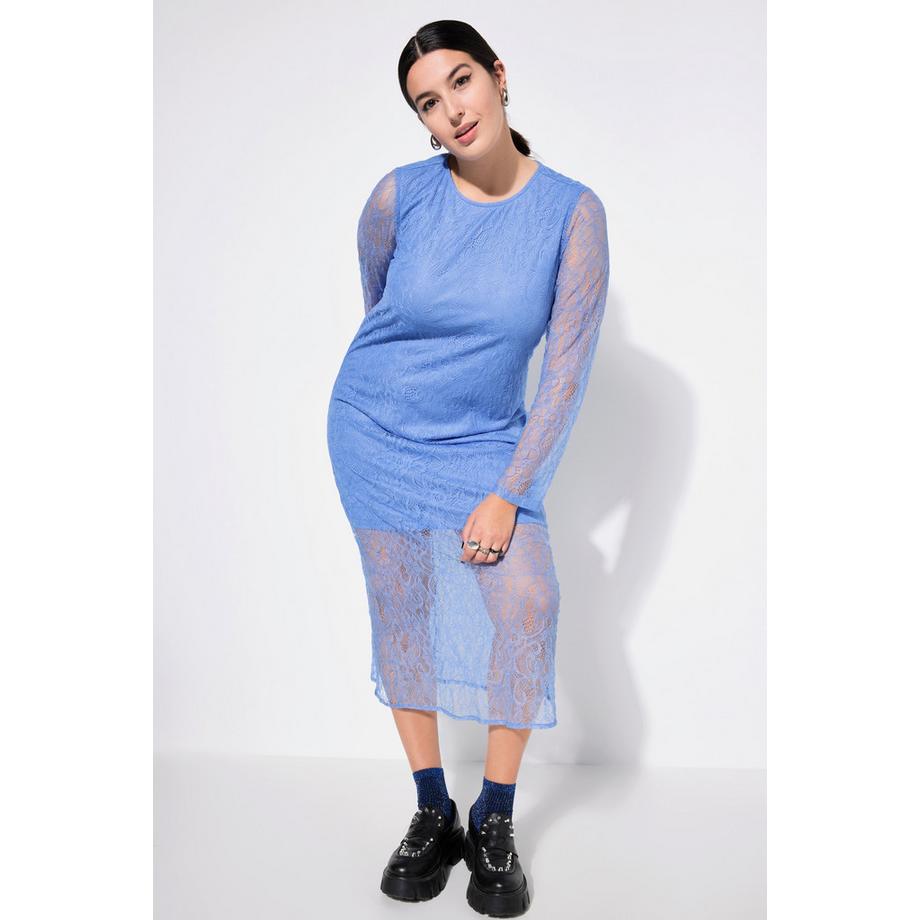 Studio Untold Robe Midi Dentelle Manches Longues Coupe Slim  