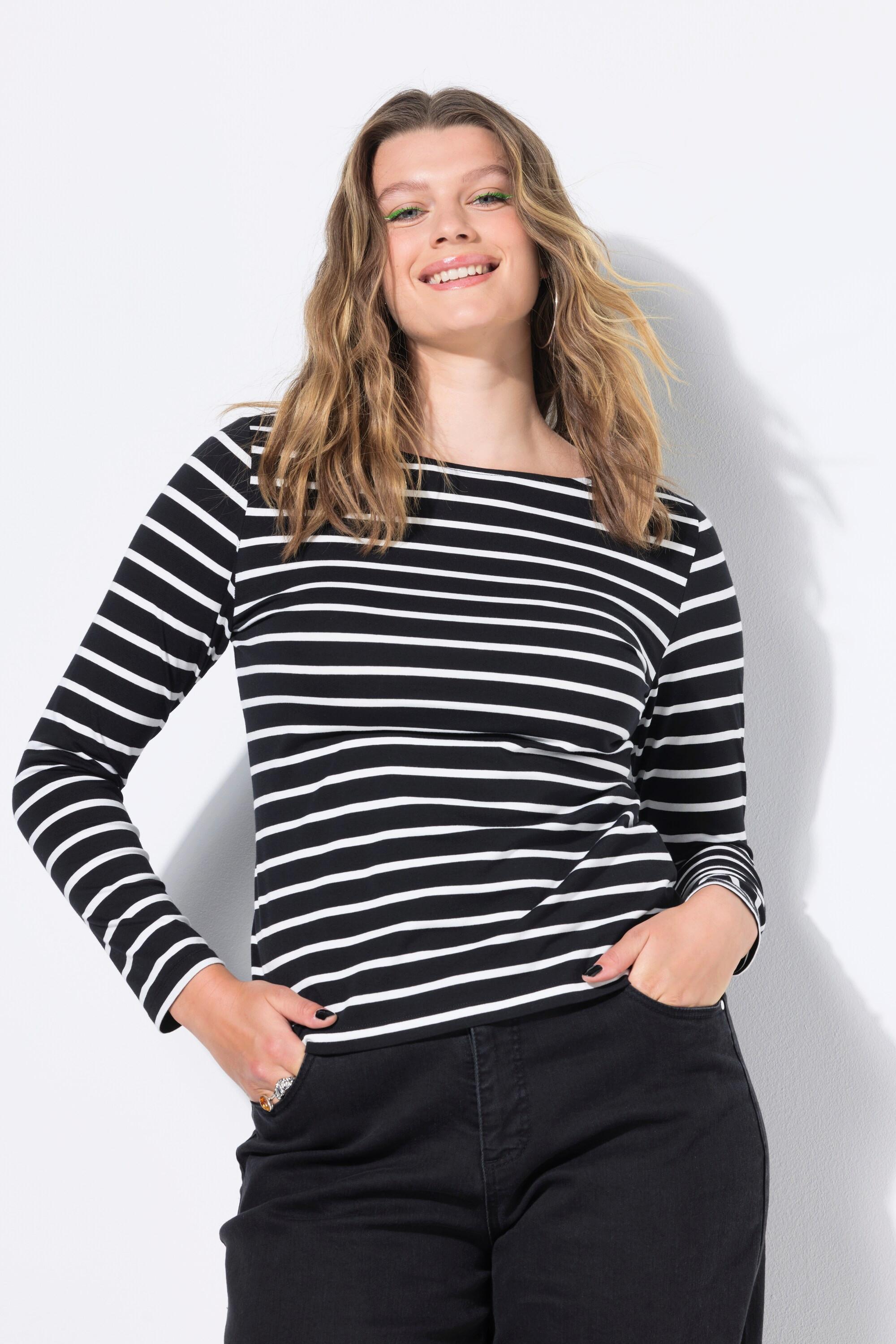 Studio Untold T-shirt Manches Longues Jersey Rayé Coupe Slim  