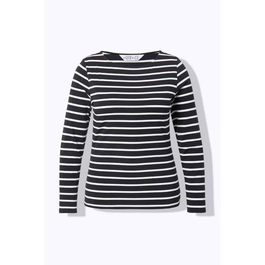 Studio Untold Langarm Ringeljersey Slim Fit T-Shirt  