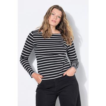 T-shirt coupe slim en jersey rayé, manches longues