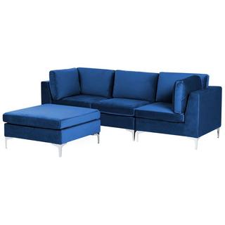 Beliani Sofa mit Ottomane aus Samtstoff Modern EVJA  