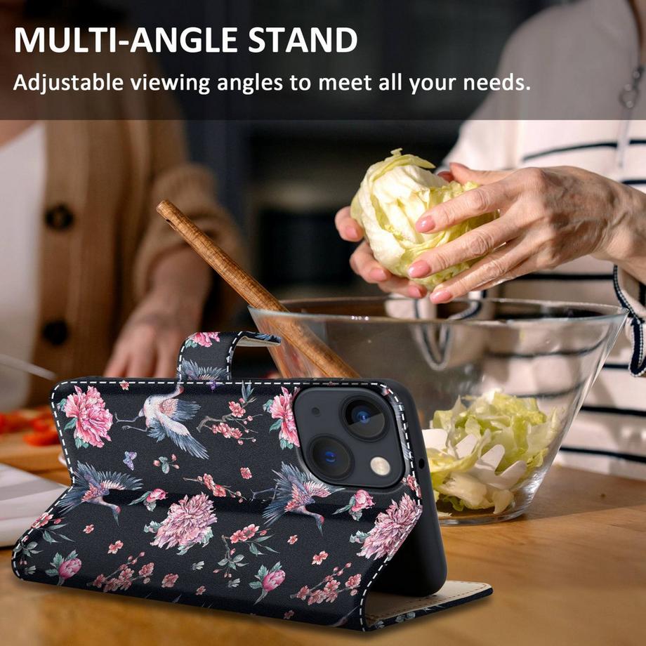 Cadorabo  Cadorabo Hülle kompatibel mit Apple iPhone 13 MINI - Schutzhülle mit Magnetverschluss, Standfunktion und Kartenfach 