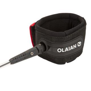 OLAIAN  Leash surf 8' (240 cm) diamètre 7 mm noir 