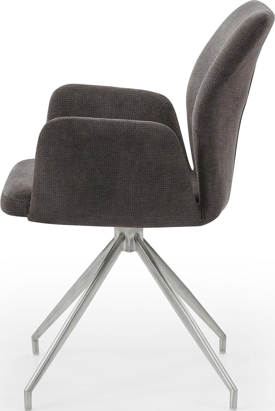 mutoni Fauteuil avec fonction pivotante gris foncé  