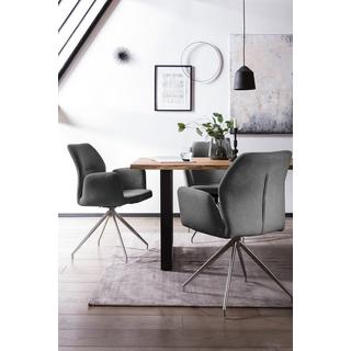 mutoni Fauteuil avec fonction pivotante gris foncé  