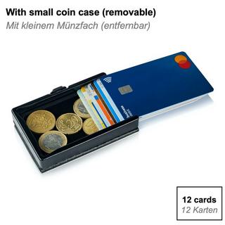 ZNAP Geldbörse Leder genarbt Taupe für 12 Karten  