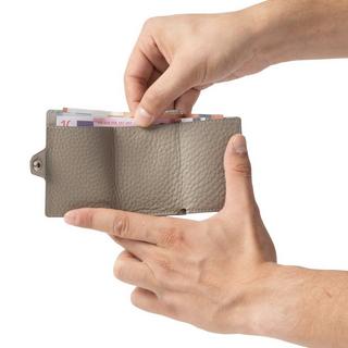 ZNAP Portefeuille Cuir Grainé Taupe pour 12 Cartes  