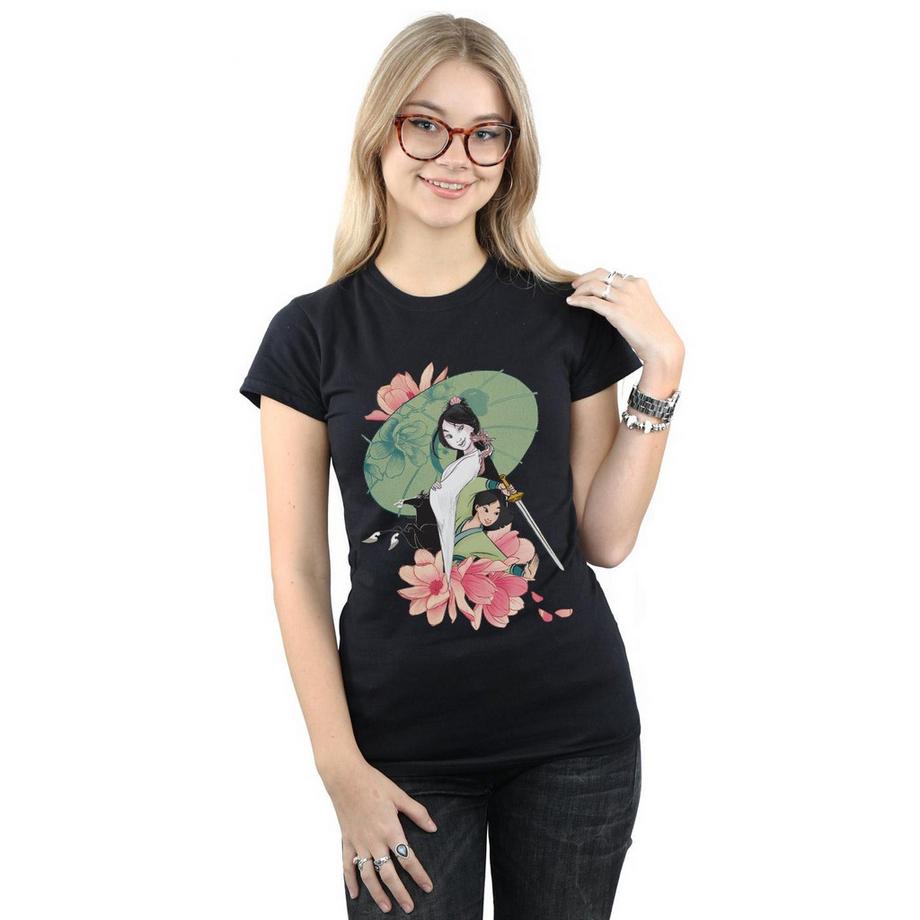 Disney Mulan T-Shirt Grafica Floreale  