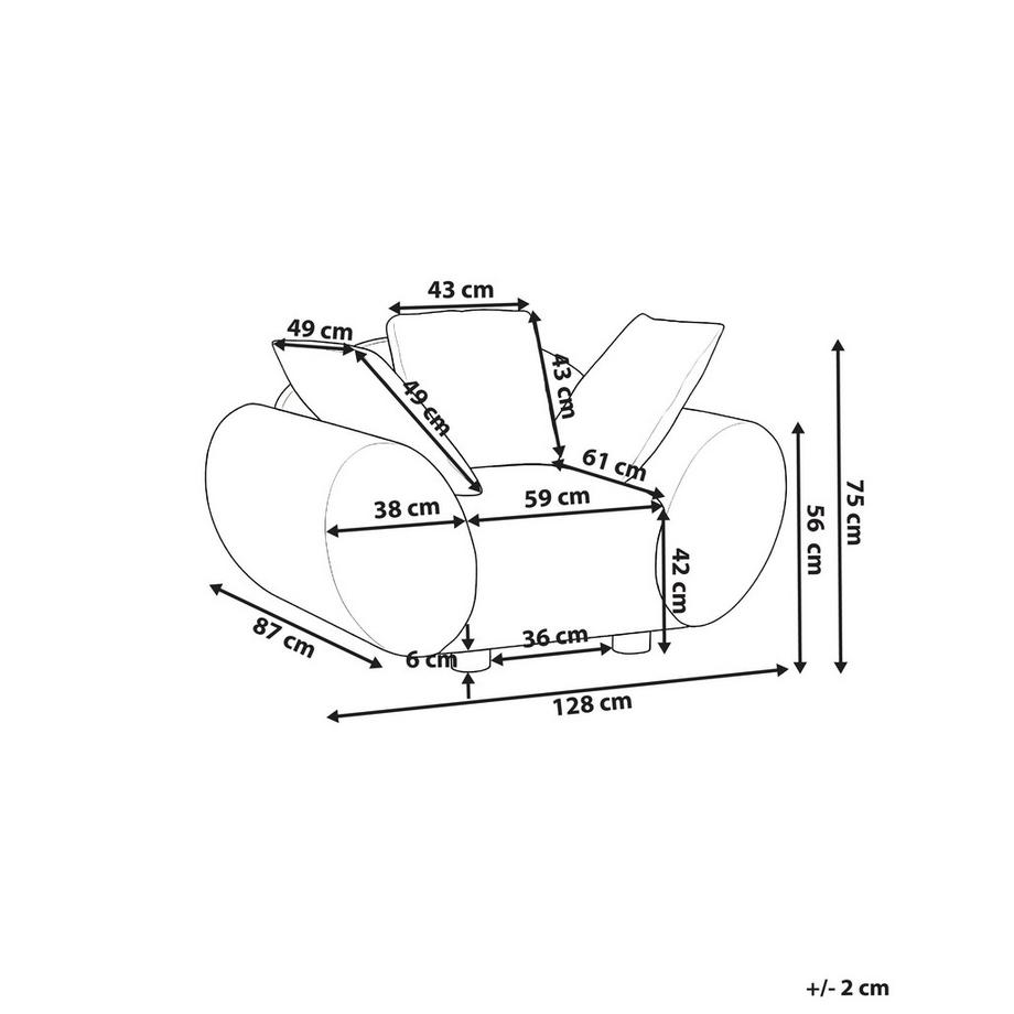 Beliani Sessel aus Stoff Modern RINGEL  