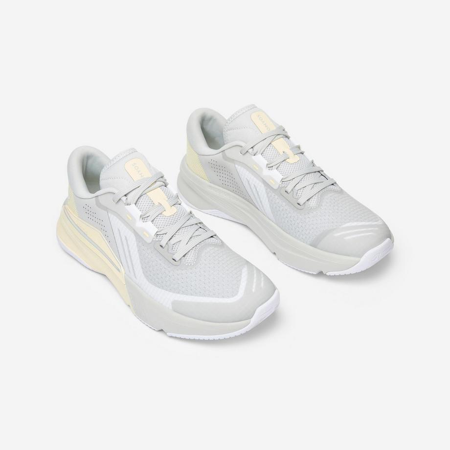 DOMYOS Chaussures de fitness maintien et stabilité Chaussures de fitness et training maintien et stabilité femme, Energy+ gris 