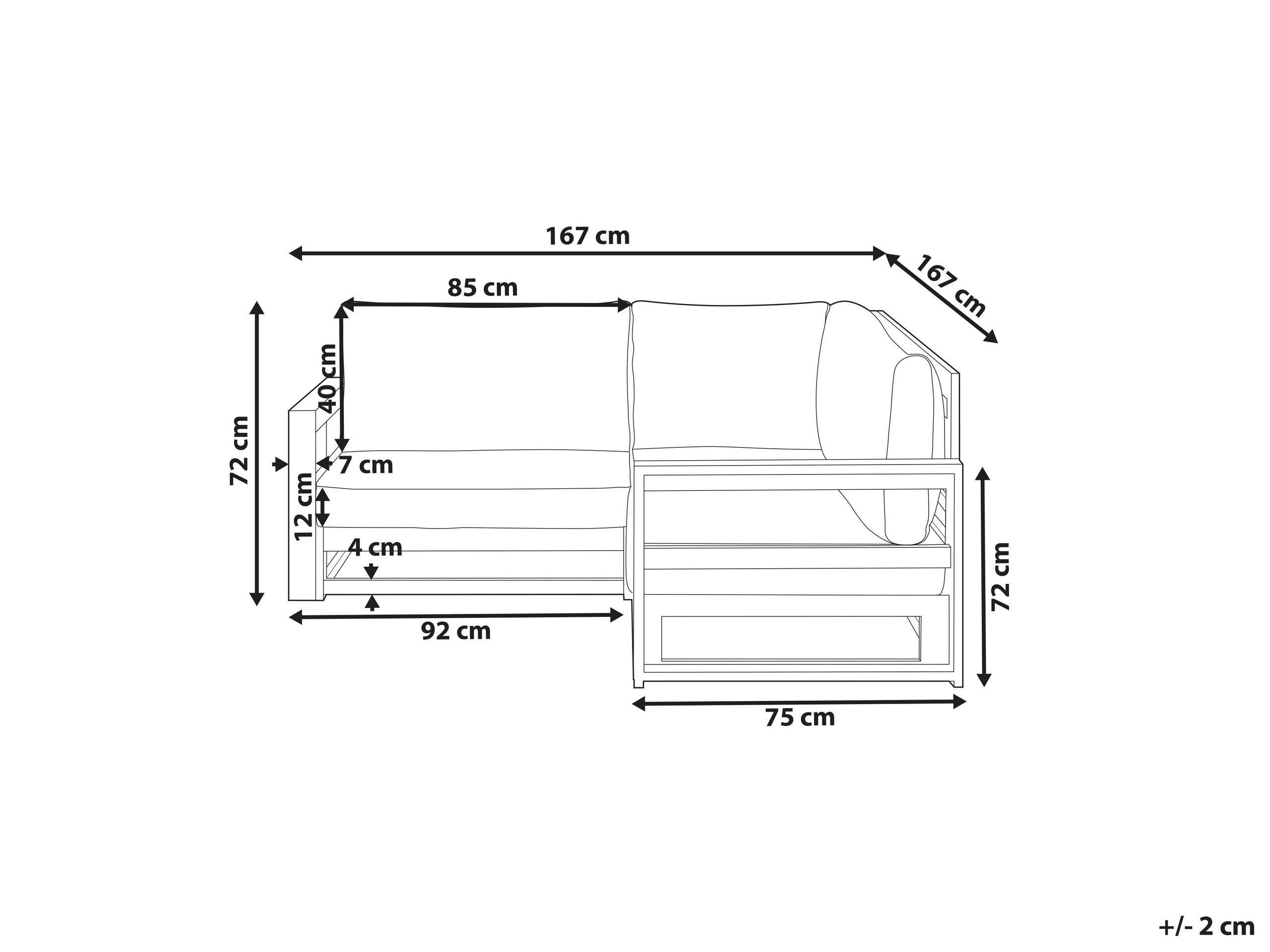 Beliani Ecksofa aus FSC® zertifiziertes Akazienholz Modern TIMOR  