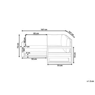 Beliani Ecksofa aus FSC® zertifiziertes Akazienholz Modern TIMOR  