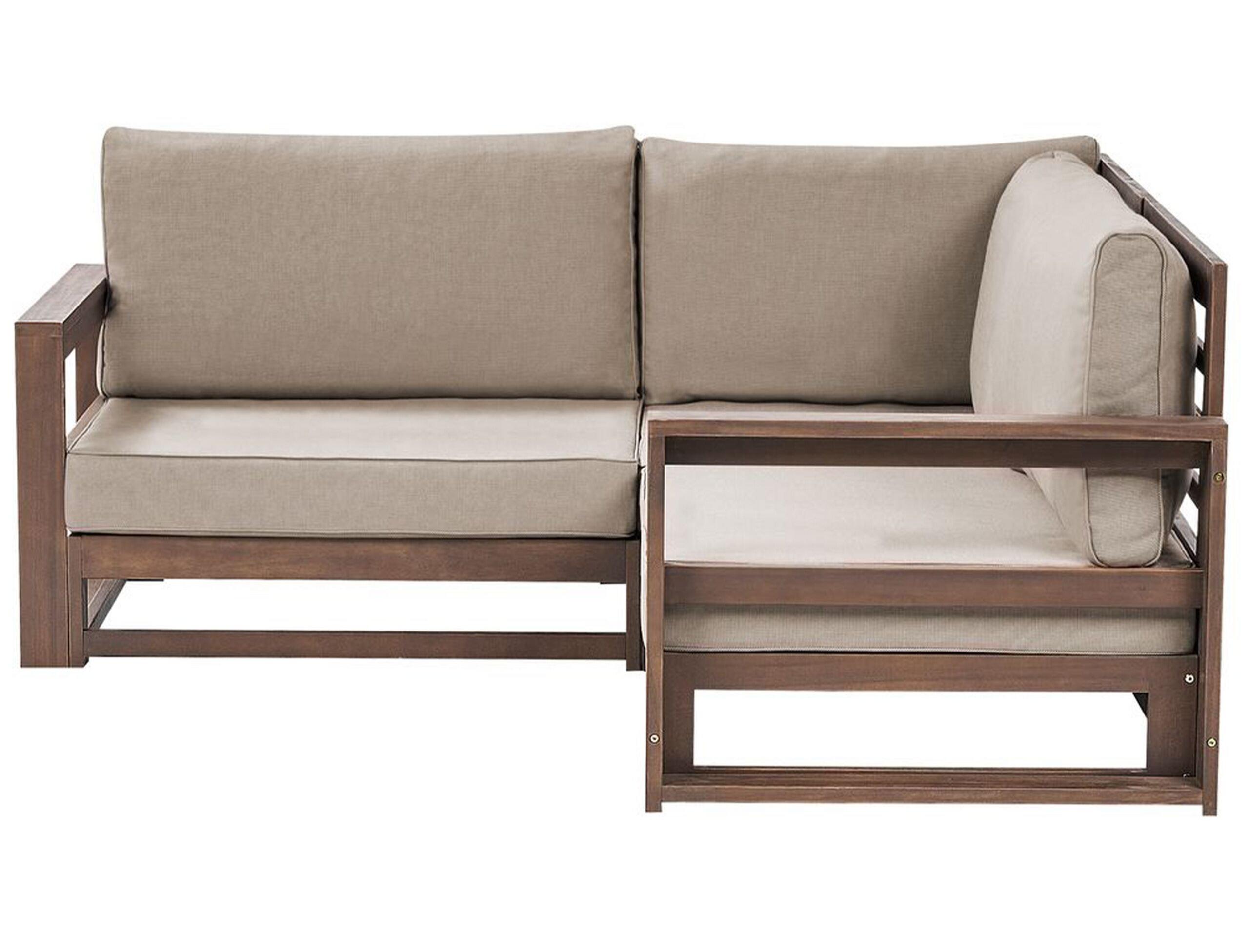 Beliani Ecksofa aus FSC® zertifiziertes Akazienholz Modern TIMOR  