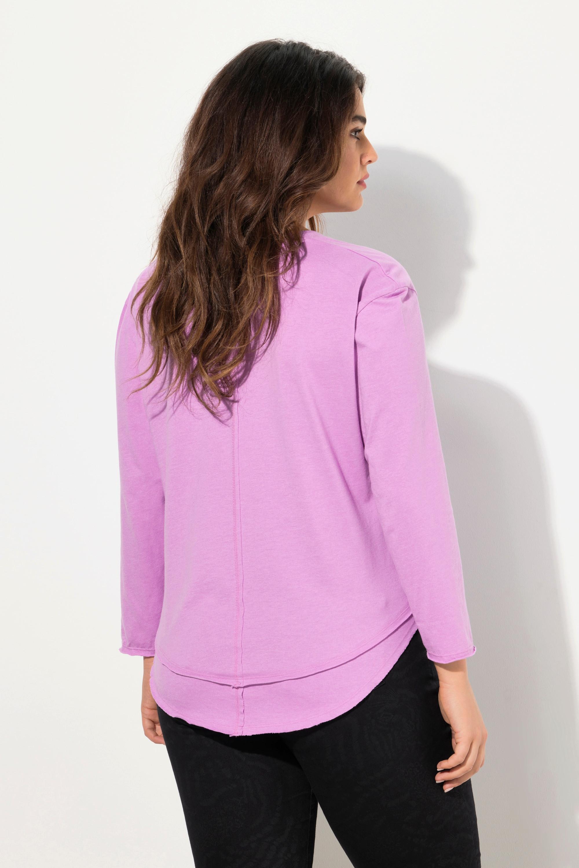 Ulla Popken Maglia Maniche Lunghe Scollo Rotondo Effetto Stratificato  