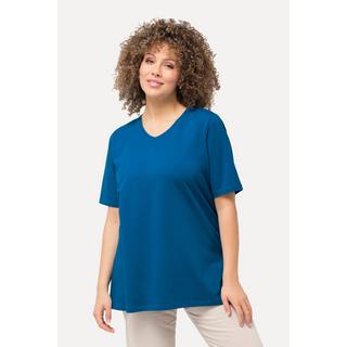 Ulla Popken  T-Shirt, A-Linie, V-Ausschnitt, Halbarm 