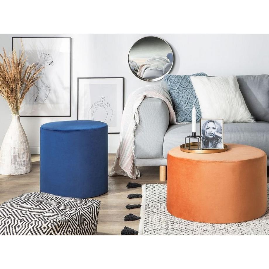 Beliani Pouf aus Samtstoff Modern LOVETT  