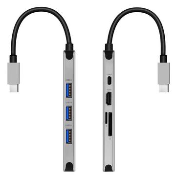 HUB USB-C 8 en 1 Ethernet Swissten Gris