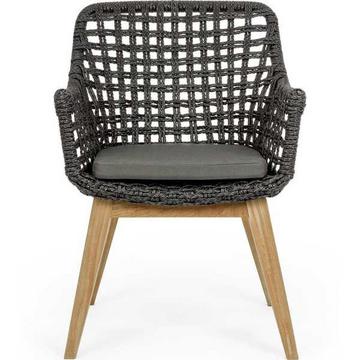 Fauteuil avec coussin Madison noir