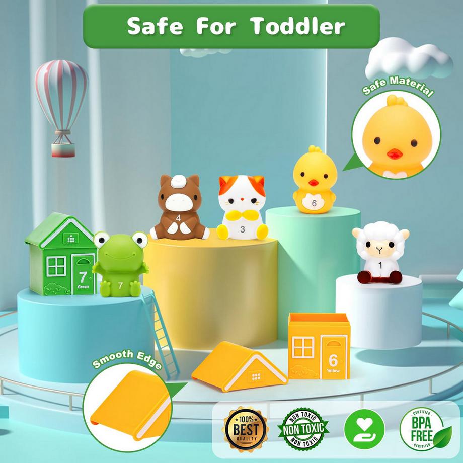 Activity-board  20pcs Bauernhof Spielzeug pädagogisches Spielzeug für Kleinkinder - Stapeln Spielzeug motorischen Fähigkeiten Spielzeug 