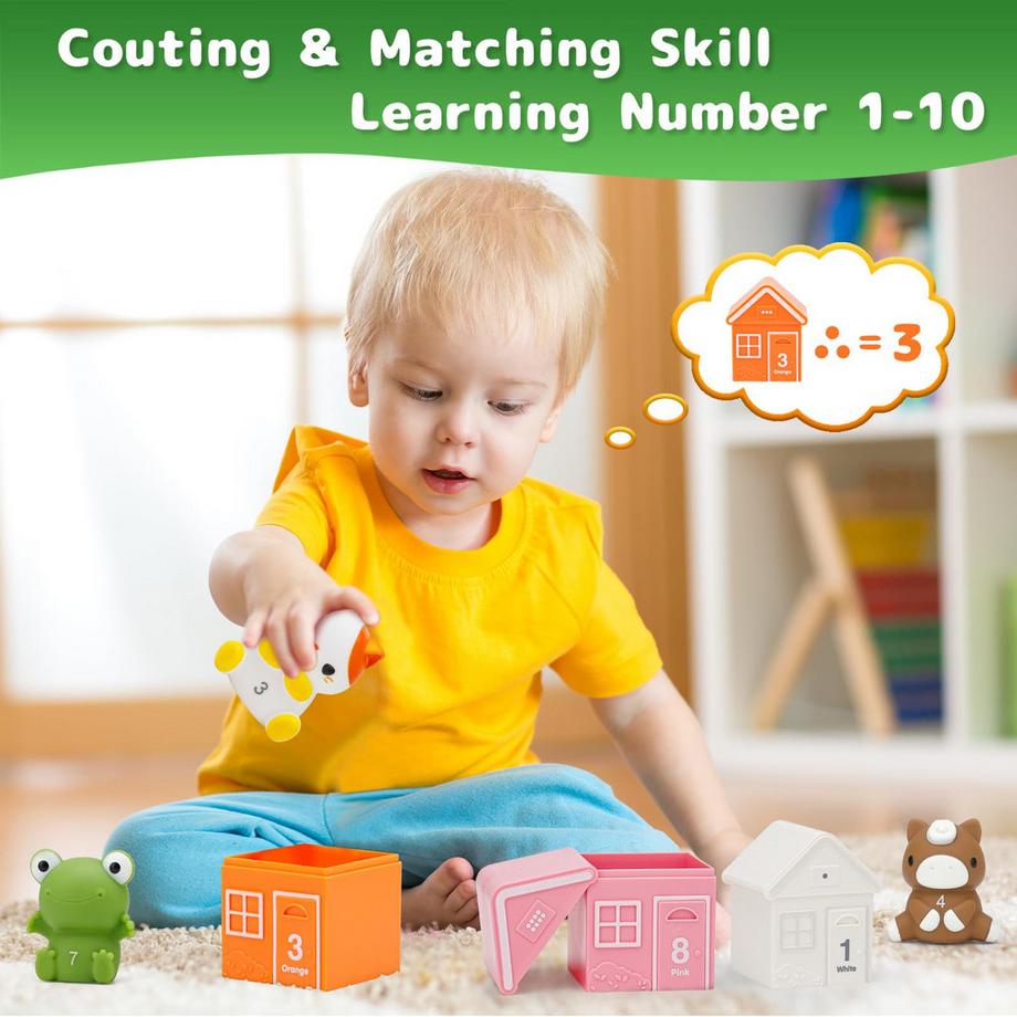 Activity-board  20pcs Bauernhof Spielzeug pädagogisches Spielzeug für Kleinkinder - Stapeln Spielzeug motorischen Fähigkeiten Spielzeug 