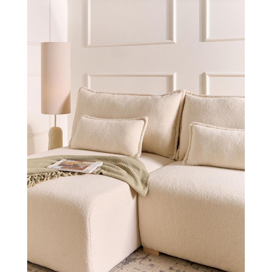 Beliani U-förmiges Sofa aus Bouclé Minimalistisch NERBO  