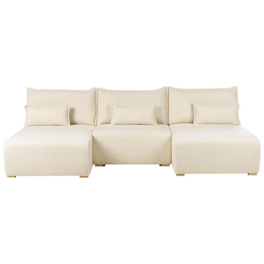 Beliani U-förmiges Sofa aus Bouclé Minimalistisch NERBO  