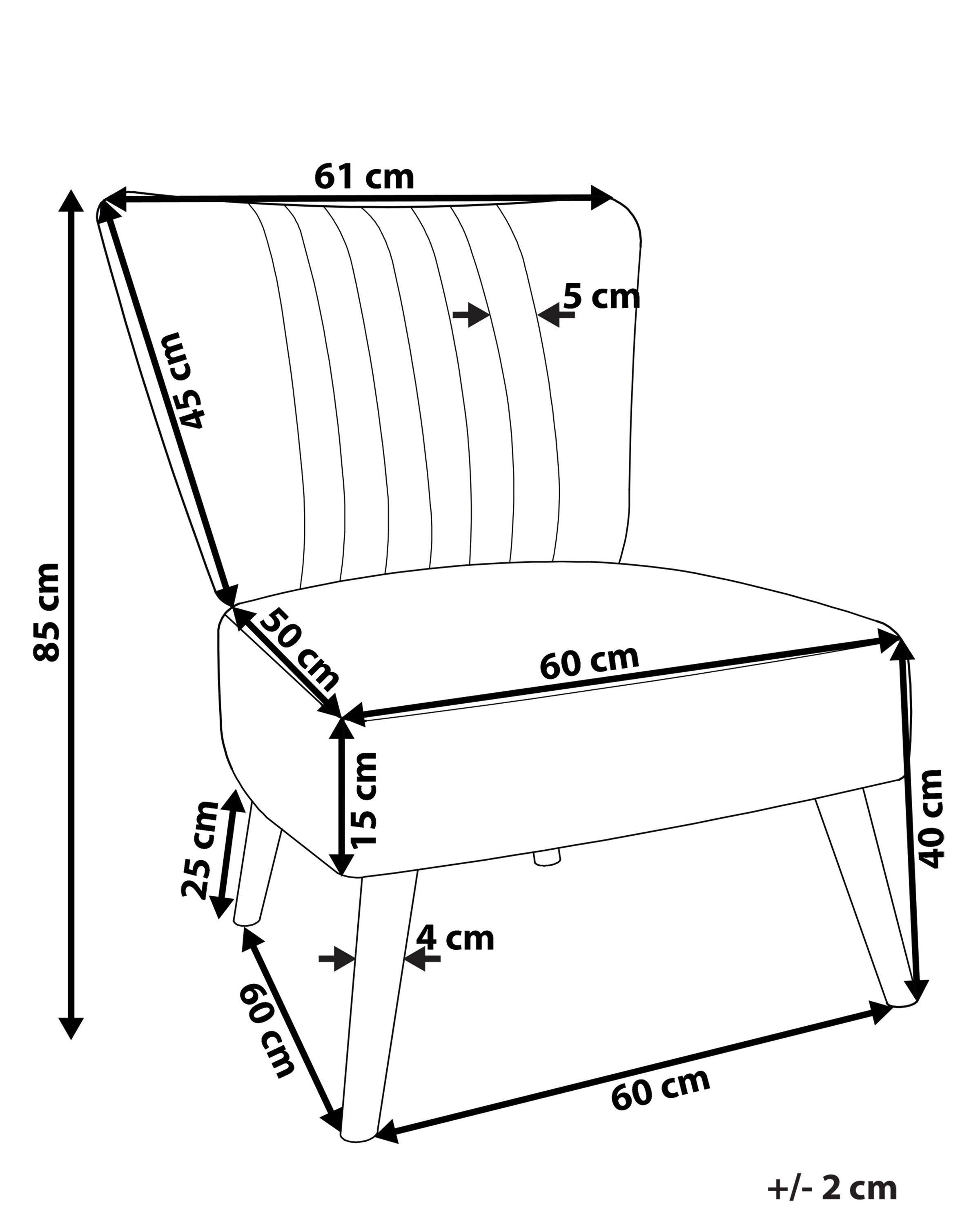 Beliani Poltrona en Velluto Moderno VAASA  