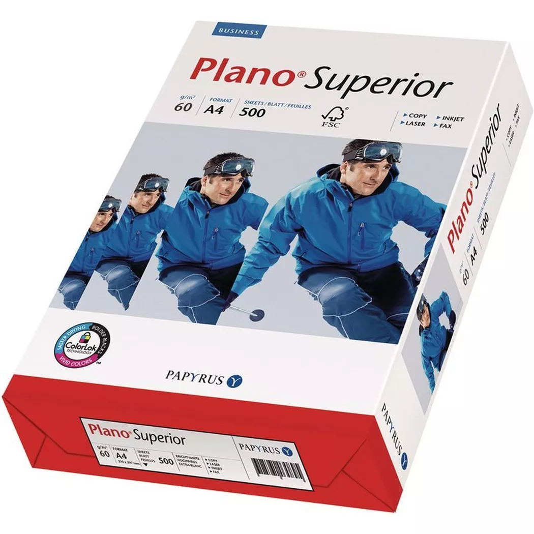 Papyrus – Kopierpapier Plano Superior A4, 500 Blatt, Weiss, 1 Stück