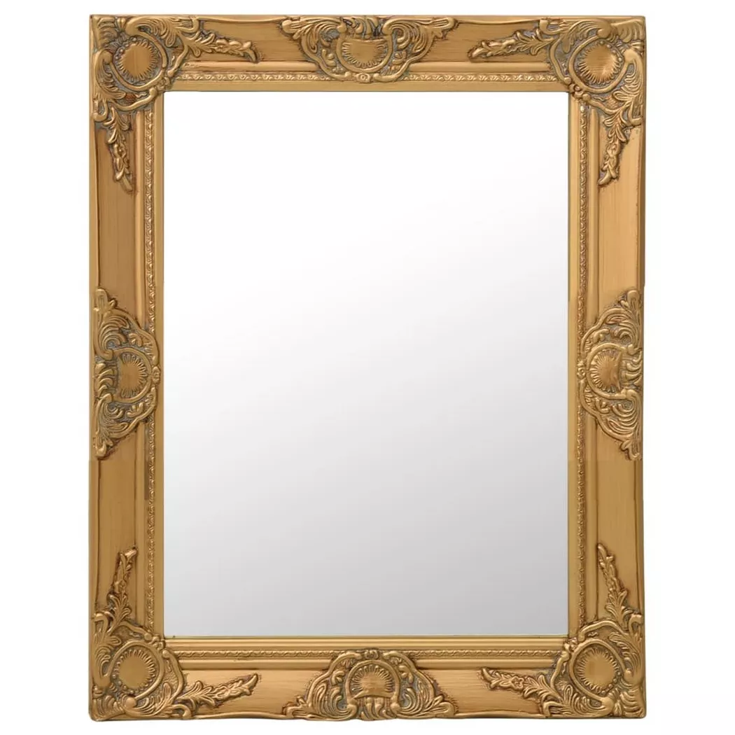 VidaXL - Miroir mural bois, One Size, Or Jaune