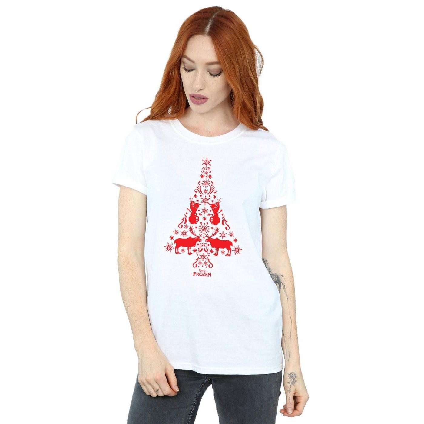 Disney Frozen T-Shirt Stampa Albero di Natale  