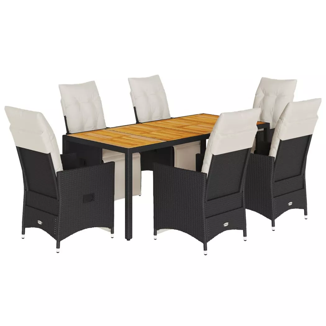 VidaXL - Garten essgruppe poly-rattan, One Size, Schwarz