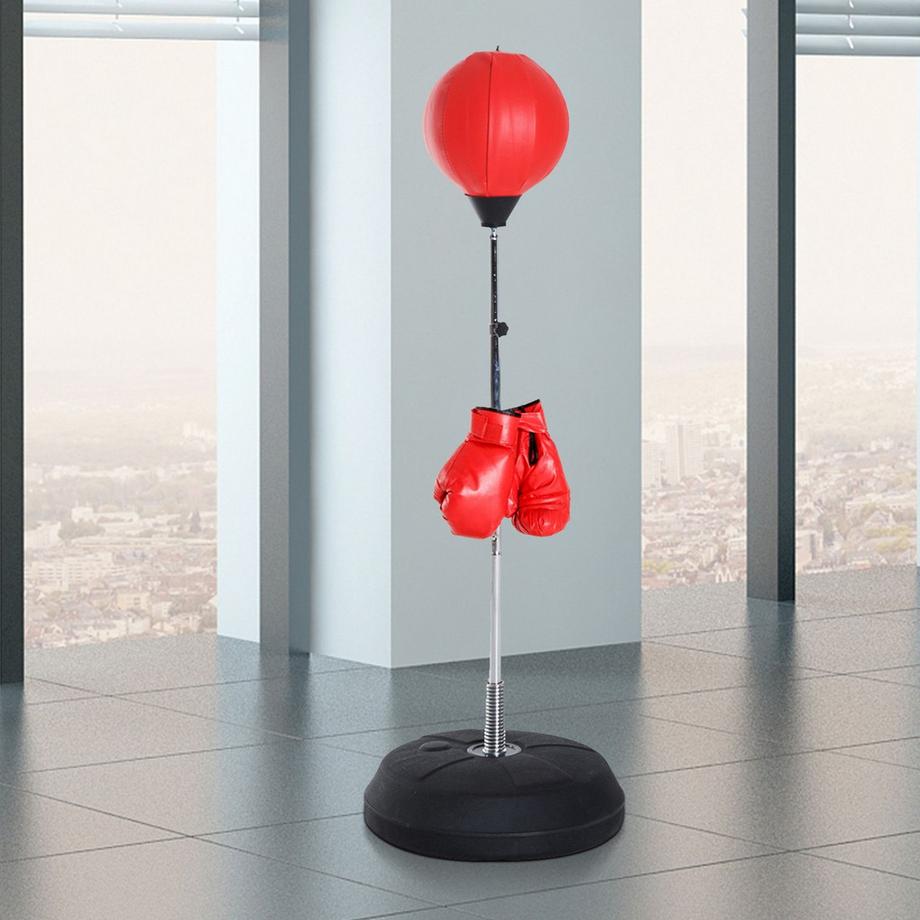 Northio  Boxsack, 1,26-1,44 m Boxständer mit Handschuhe, Punchingball, höhenverstellbar Standboxball, Standboxtrainer für Boxing, Kunstleder 