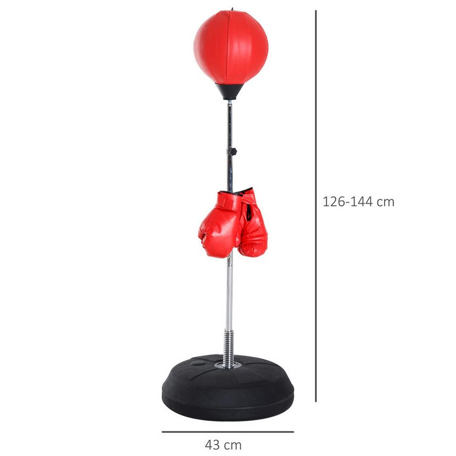 Northio  Boxsack, 1,26-1,44 m Boxständer mit Handschuhe, Punchingball, höhenverstellbar Standboxball, Standboxtrainer für Boxing, Kunstleder 