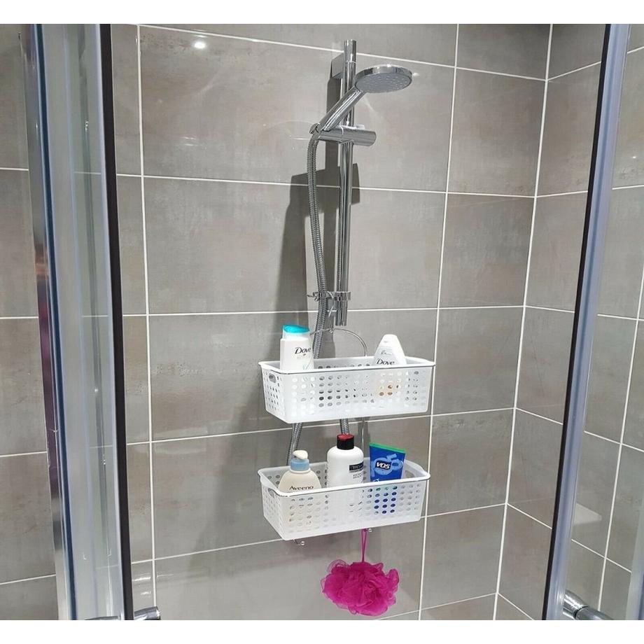Northix  Duschregal mit 2 Körben 