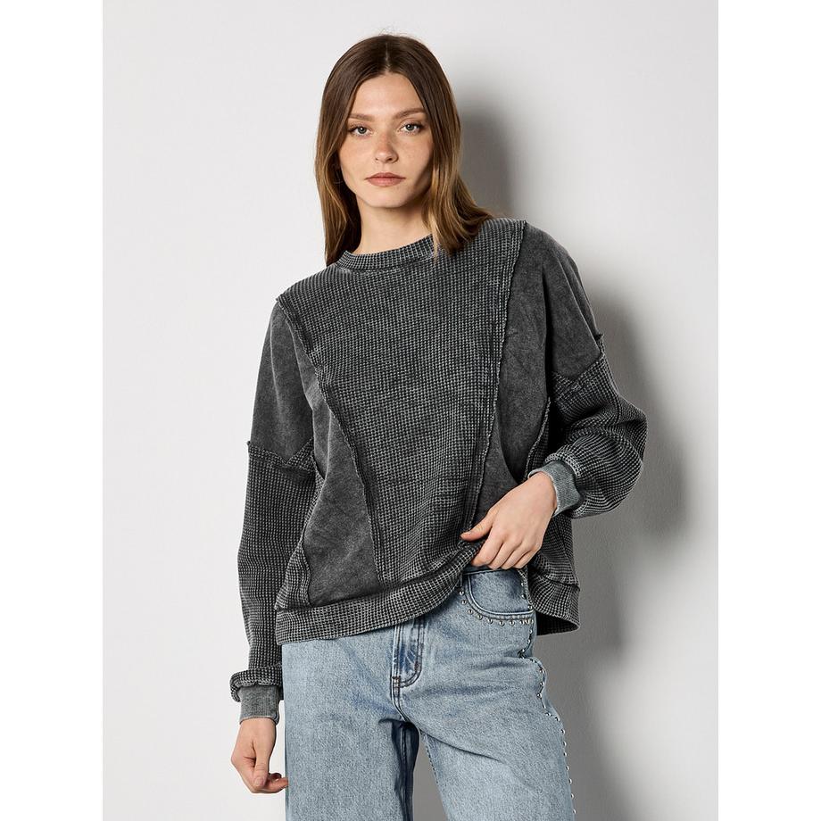 APRICOT Sweatshirt à empiècements gaufrés  